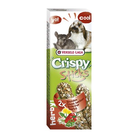 Versele-Laga Crispy Sticks Rabbits, Chinchillas | Dupla rúd | Gyógynövényes - 110 g