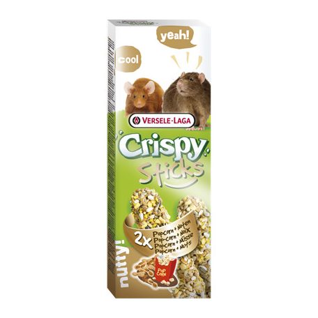 Versele-Laga Crispy Sticks Rats, Mouse | Dupla rúd | Popcorn-mogyoró - 110 g