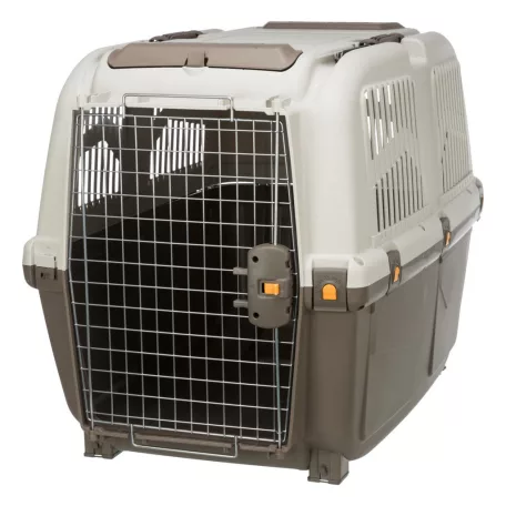 Trixie | Transport Box Skudo | biztonságos, jól szellőző szállítóbox kutyáknak – tópszín/homok, (M–L), 63 × 70 × 92 cm, max. 40 kg