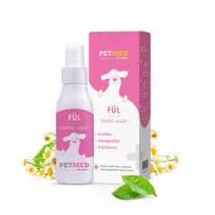   PetMed | Fül Tisztító Oldat | Gyógyhatású fültisztító lemosó kutyák, macskák és kisállatok részére – 75 ml