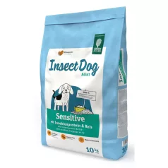   Green Petfood InsectDog Sensitive | Kímélő rovar- és rizs alapú teljes értékű száraztáp érzékeny felnőtt kutyáknak – 10 kg