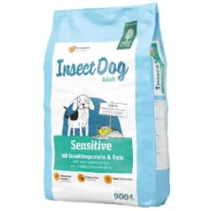   Green Petfood InsectDog Sensitive | Kímélő rovar- és rizs alapú teljes értékű száraztáp érzékeny felnőtt kutyáknak – 900 g