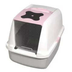   Catit | Hooded Cat Pan - fedeles macska WC (pink) macskák részére (57x46,5x39cm)