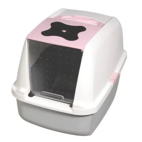 Catit | Hooded Cat Pan - fedeles macska WC (pink) macskák részére (57x46,5x39cm)