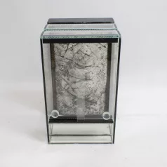   30 x 30 x 50 cm | Prémium minőségű terrárium | 3D sziklaháttérrel