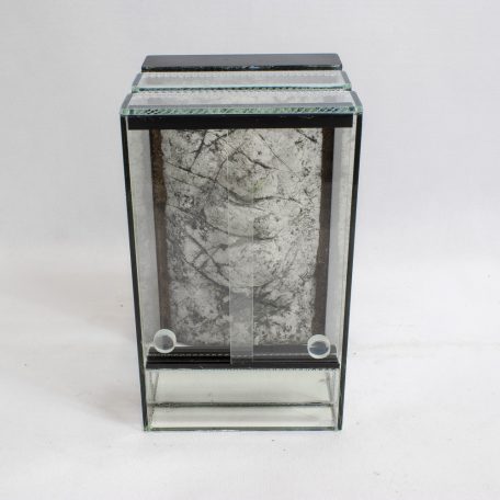 30 x 30 x 50 cm | Prémium minőségű terrárium | 3D sziklaháttérrel