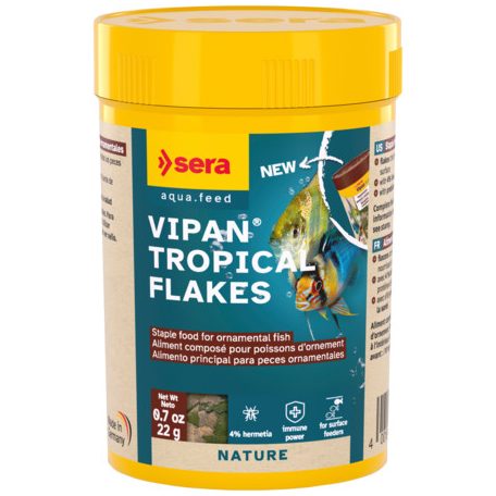 Sera Vipan Nature | Lemezes alapeleség minden típusú díszhal számára – 100 ml / 22 g