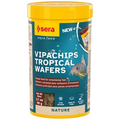 Sera Vipachips Nature | Süllyedő chips eledel talajlakó díszhalak számára – 250 ml / 90 g