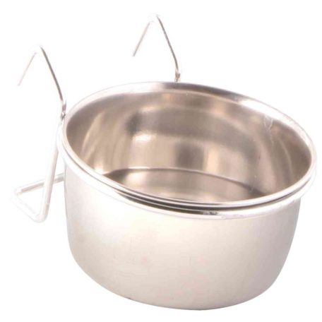 Trixie Bowl with Holder, Stainless Steel | Madáretető (fém) kalitkákba - 150 ml / 7 cm