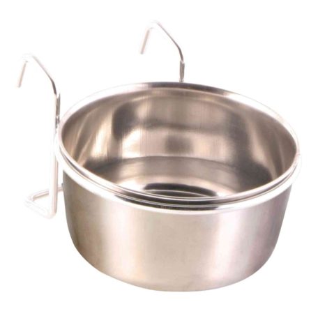 Trixie Bowl with Holder, Stainless Steel | Madáretető (fém) kalitkákba - 300 ml / 9 cm