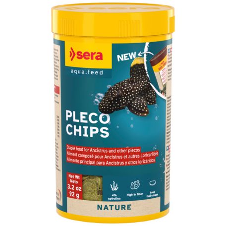 Sera Pleco Chips Nature | Süllyedő eledel algázó harcsák számára – 250 ml / 92 g
