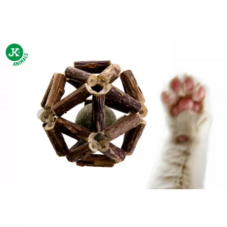 JK Animals | Macskamentás labda fa gömbben | Természetes macskajáték – 6,5 cm
