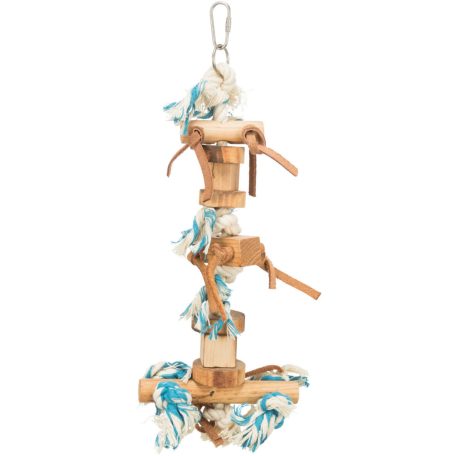 Trixie Wooden Toy on Rope | Fa játék kötéllel nagy papagájok részére - 35 cm