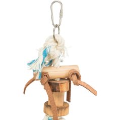   Trixie Wooden Toy on Rope | Fa játék kötéllel nagy papagájok részére - 35 cm
