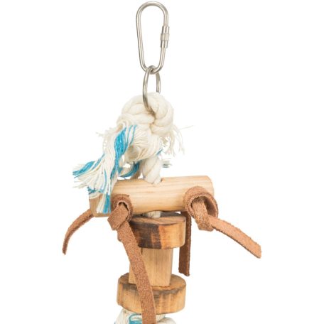 Trixie Wooden Toy on Rope | Fa játék kötéllel nagy papagájok részére - 35 cm