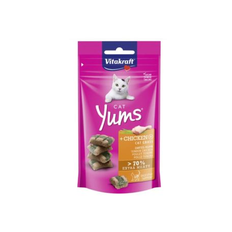 Vitakraft | Cat Yums Snack | Jutalomfalat | Csirke, macskafű - 40 g