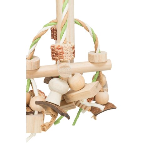 Trixie Wooden Toy | Fa játék papírszalagokkal nagy papagájok részére - 31 cm