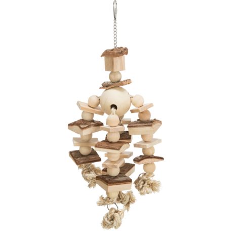Trixie Wooden Toy | Fa játék parafával nagy papagájok részére - 35 cm