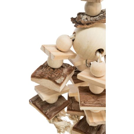 Trixie Wooden Toy | Fa játék parafával nagy papagájok részére - 35 cm