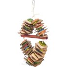 Trixie Wooden Toy with Sisal Rope | Fa játék kartonnal nagy papagájok részére - 18x35 cm