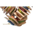 Trixie Wooden Toy with Sisal Rope | Fa játék kartonnal nagy papagájok részére - 18x35 cm