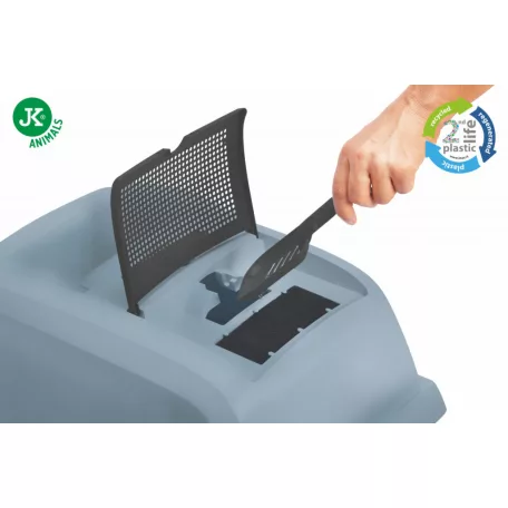 JK | Macska WC MADDY JUNIOR újrahasznosított anyagból, szűrővel és alomlapáttal - 57×43×41 cm