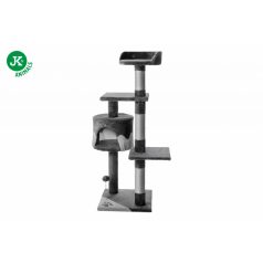   JK | Tina emeletes macskakaparó házzal, pihenővel, játékkal, 40X40X116cm, szürke