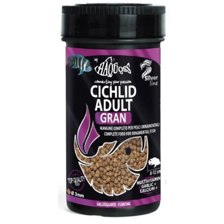 Haquoss | CICHLID GRAN ADULT | Teljes értékű granulált, mindenevő felnőtt sügér táp - 250 ml / 90 g