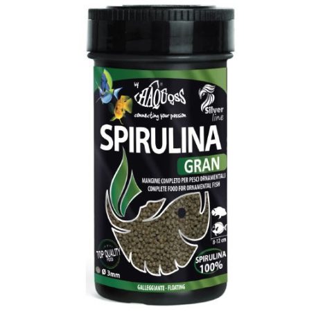 Haquoss | SPIRULINA GRAN GOURMET | Teljes értékű spirulina granulátum, haltáp - 100 ml / 36 g