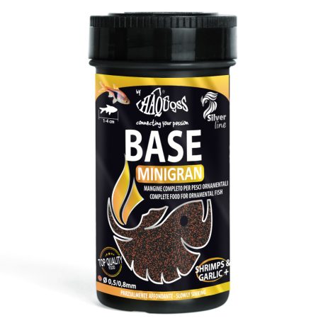 Haquoss | BASE MINIGRAN | Teljes értékű mikroszemcsés, akváriumi haltáp - 250 ml / 125 g