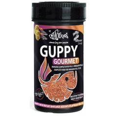   Haquoss | Guppy Gourmet | Teljes értékű mini lemezes Guppi haltáp - 250 ml