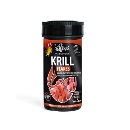 Haquoss | KRILL FLAKES | Teljes értékű lemezes haltáp fokhagymával - 100 ml / 15 g