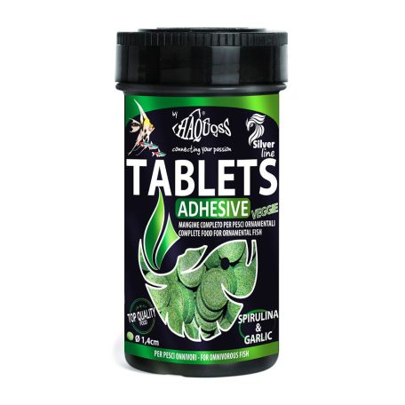 Haquoss | TABLETS ADHESIVE BASIC | Öntapadó tabletta, fenéken táplálkozó hal és rákféle táp - 100 ml / 54 g