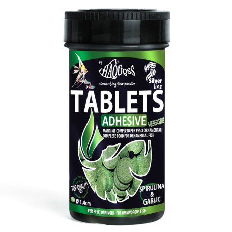 Haquoss | TABLETS ADHESIVE VEGGIE | Öntapadó tabletta, trópusi halakhoz -  250 ml/ 135 g