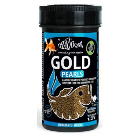 Haquoss | GOLD PEARLS | Teljes értékű granulált, trópusi hal táp - 250 ml / 125 g