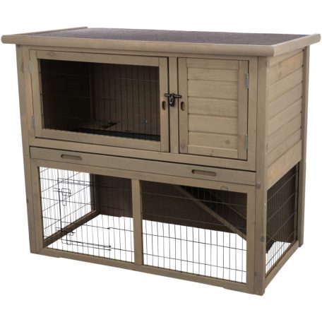 Trixie Small Animal Hutch with Enclosure | Kültéri ház (szürke-zöld) rágcsálók részére - 116x97x63 cm