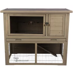   Trixie Small Animal Hutch with Enclosure | Kültéri ház (szürke-zöld) rágcsálók részére - 116x97x63 cm