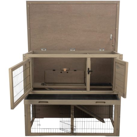 Trixie Small Animal Hutch with Enclosure | Kültéri ház (szürke-zöld) rágcsálók részére - 116x97x63 cm