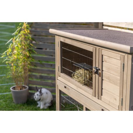 Trixie Small Animal Hutch with Enclosure | Kültéri ház (szürke-zöld) rágcsálók részére - 116x97x63 cm