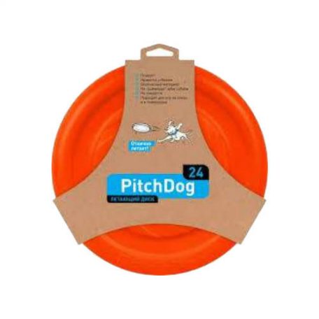 PitchDog Lightweight And Flexible Flying Disk For Dogs | Játék (frizbi, narancssárga) kutyák részére - 24 cm