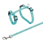 Trixie hám és póráz szett | Gyorscsattal (nyuszi mintás,vegyes színek) nyulak részére - 25-44x10 mm