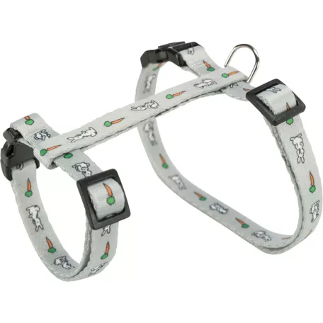 Trixie hám és póráz szett | Gyorscsattal (nyuszi mintás,vegyes színek) nyulak részére - 25-44x10 mm
