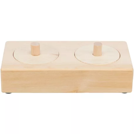 Trixie Snack Box | Kezeletlen fa készségfejlesztő és intelligenciajáték rágcsálók és kisemlősök számára – 14 × 3 × 7 cm