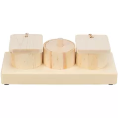   Trixie Snack Box kezeletlen fa készségfejlesztő és jutalomfalat-kereső játék rágcsálók, nyulak és madarak számára | 15 × 4,5 × 6 cm