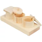 Trixie Snack Box kezeletlen fa készségfejlesztő és jutalomfalat-kereső játék rágcsálók, nyulak és madarak számára | 15 × 4,5 × 6 cm