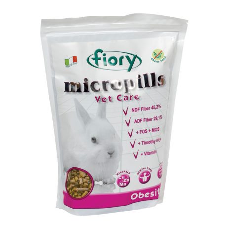 Fiory | Micropills OBESITY (rabbits) | Összetett diétás takarmány, törpenyulak számára - 850 g