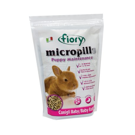 Fiory | Micropills Puppy Maintenance (rabbits) | Teljes értékű eledel, bébi törpenyulak számára - 850 g