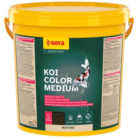 Sera Koi Color Nature Medium | Színfokozó granulátum koi pontyok részére – 3,8 liter / 1,3 kg