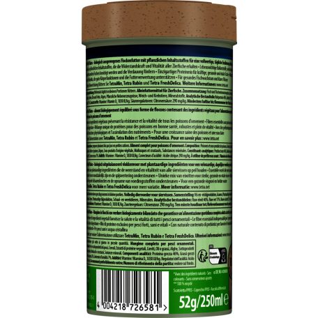 Tetra Phyll Flakes | Prémium növényi lemezes főeleség növényevő halak számára – 250 ml