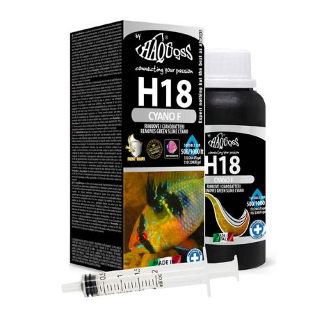 Haquoss | H18 Cyano F | Folyékony készítmény zöld nyálkás cianobaktériumok eltávolítására akváriumokból – 100 ml